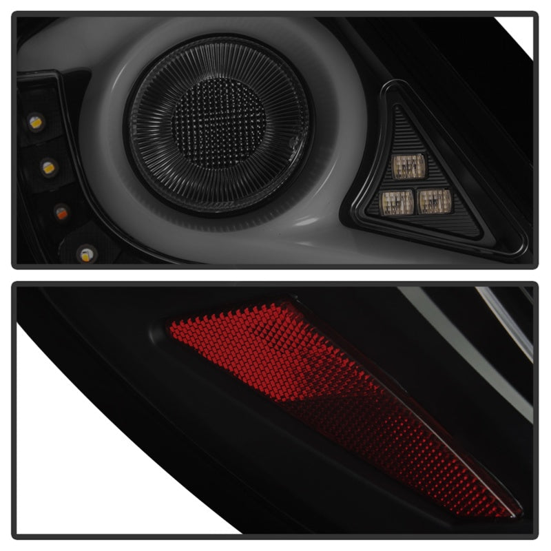 Spyder 16-18 Honda Civic 4 Door Light Bar LED Tail Lights - Black Smoke (ALT-YD-HC164D-LB-BSM)-DSG Performance-USA
