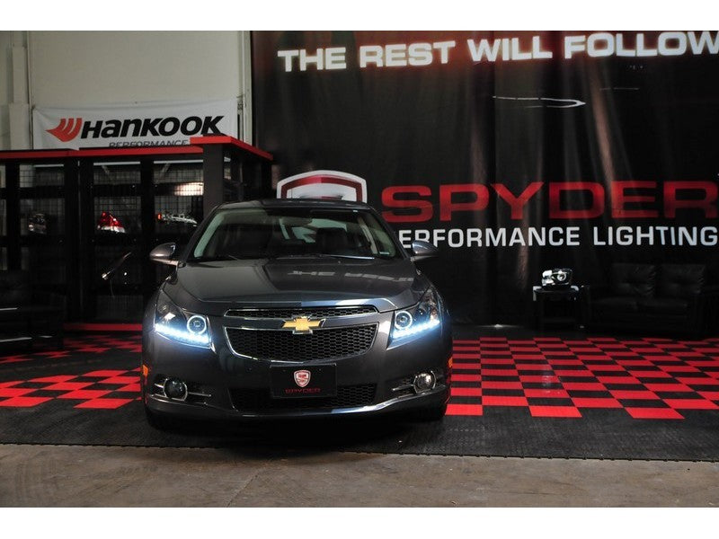 Spyder Chevy Cruze 11-14 Projector Headlights LED Halo -DRL Blk High H1 Low H7 PRO-YD-CCRZ11-DRL-BK-DSG Performance-USA