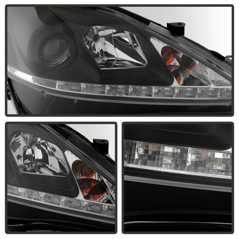 Spyder Lexus IS 250/350 2006-2010 Projector Headlights DRL Black PRO-YD-LIS06-DRL-BK-DSG Performance-USA