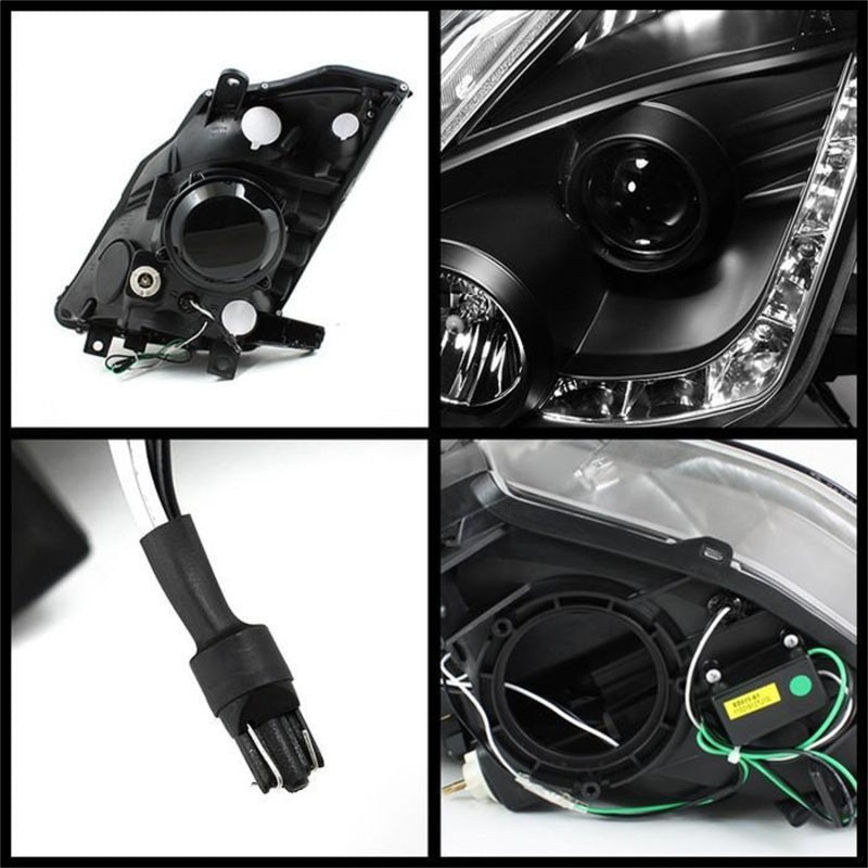 Spyder Nissan 350Z 03-05 Projector Headlights Halogen Model Only - DRL Black PRO-YD-N350Z02-DRL-BK-DSG Performance-USA