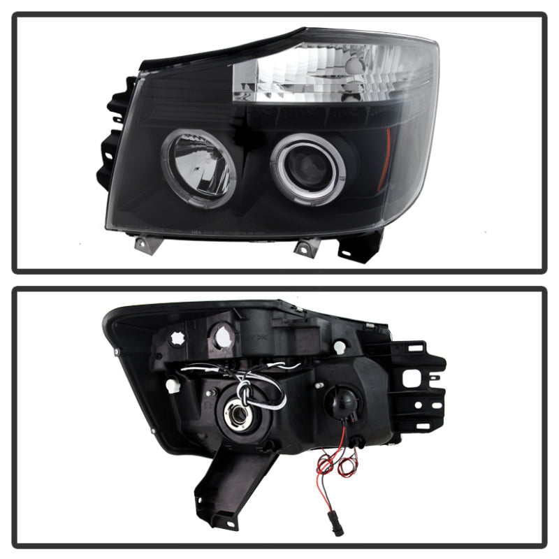 Spyder Nissan Titan 04-14/Armada 04-07 Projector Headlights LED Halo LED Blk PRO-YD-NTI04-HL-BK-DSG Performance-USA