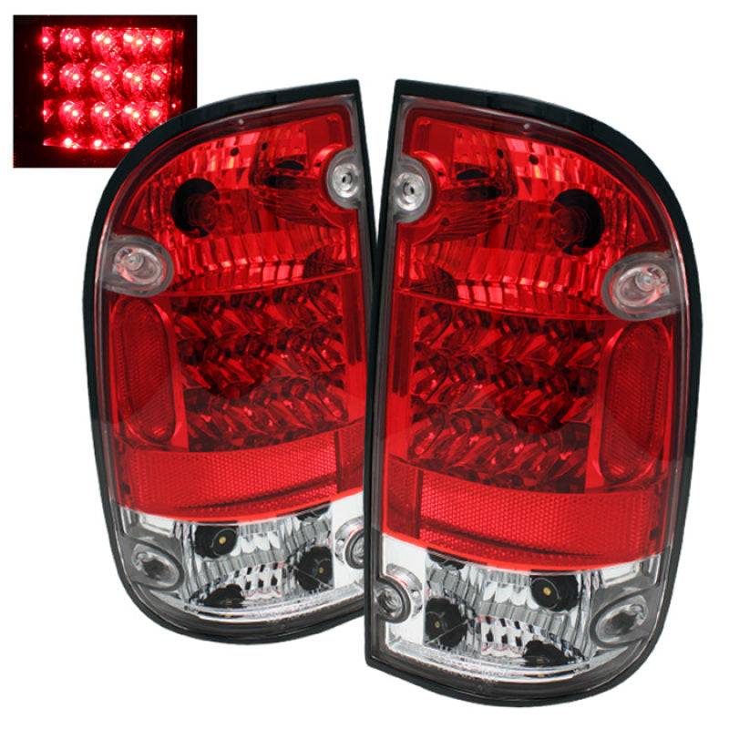 Spyder Toyota Tacoma 01-04 LED Tail Lights Red Clear ALT-YD-TT01-LED-RC-DSG Performance-USA