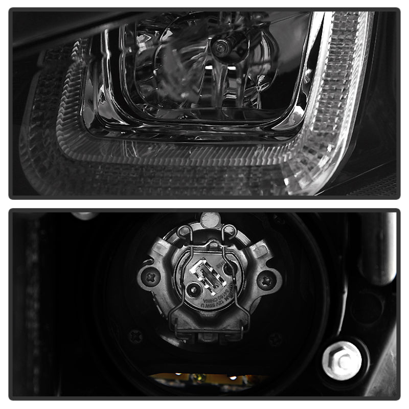 Spyder Volkswagen Golf VII 14-16 Projector Headlights DRL LED Blk Stripe Blk PRO-YD-VG15-BLK-DRL-BK-DSG Performance-USA