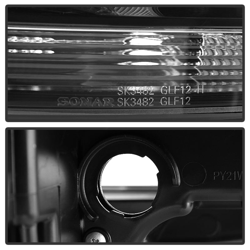 Spyder Volkswagen Golf VII 14-16 Projector Headlights DRL LED Blk Stripe Blk PRO-YD-VG15-BLK-DRL-BK-DSG Performance-USA
