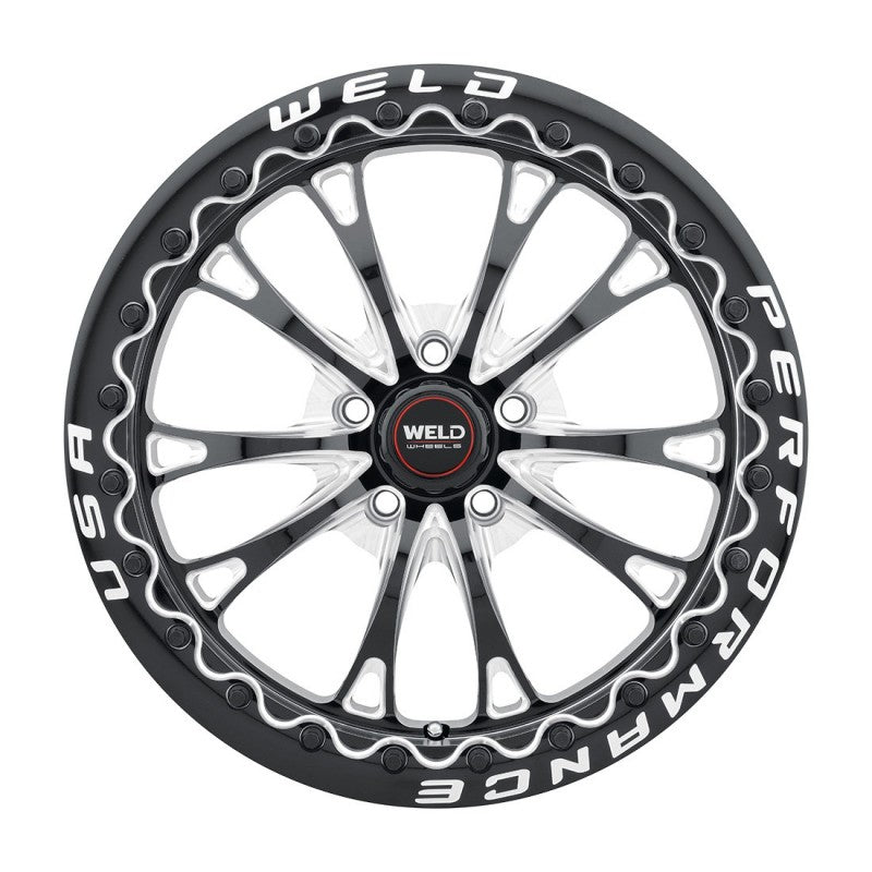 Weld Belmont Beadlock Street Performance Wheel - 17x10 / 5x112 / +40mm Offset - Gloss Black Milled DIA-DSG Performance-USA
