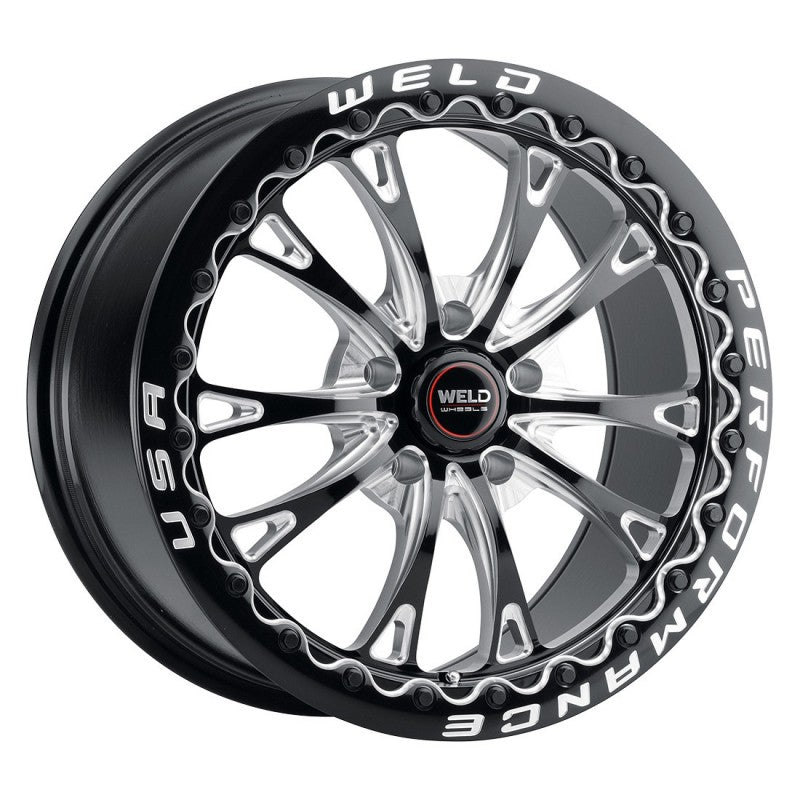 Weld Belmont Beadlock Street Performance Wheel - 18x10 / 5x112 / +40mm Offset - Gloss Black Milled DIA-DSG Performance-USA