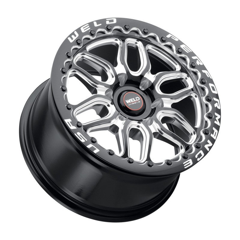 Weld Laguna 6 Beadlock Street Performance Wheel - 17x10 / 6x139.7 / +25mm Offset - Gloss Black Milled DIA-DSG Performance-USA