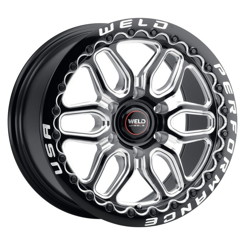 Weld Laguna 6 Beadlock Street Performance Wheel - 17x10 / 6x139.7 / +25mm Offset - Gloss Black Milled DIA-DSG Performance-USA