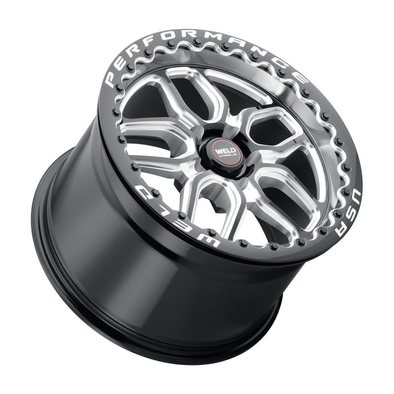Weld Laguna Beadlock Street Performance Wheel - 15x10 / 5x114.3 / +25mm Offset - Gloss Black Milled DIA-DSG Performance-USA