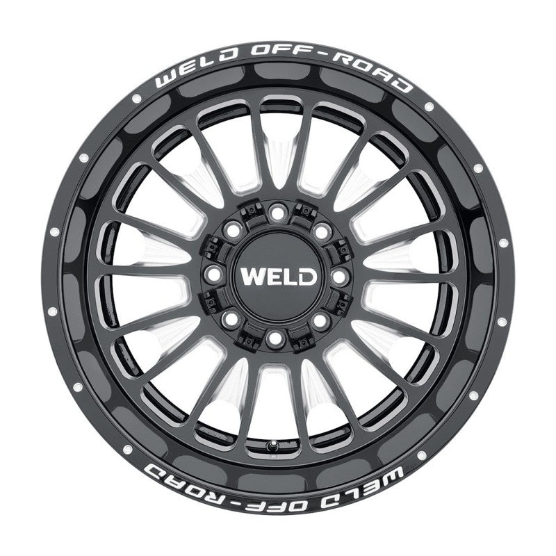 Weld Scorch Dually Off-Road Wheel - 20x8.25 / 8x165.1 / -240mm Offset - Gloss Black Milled-DSG Performance-USA