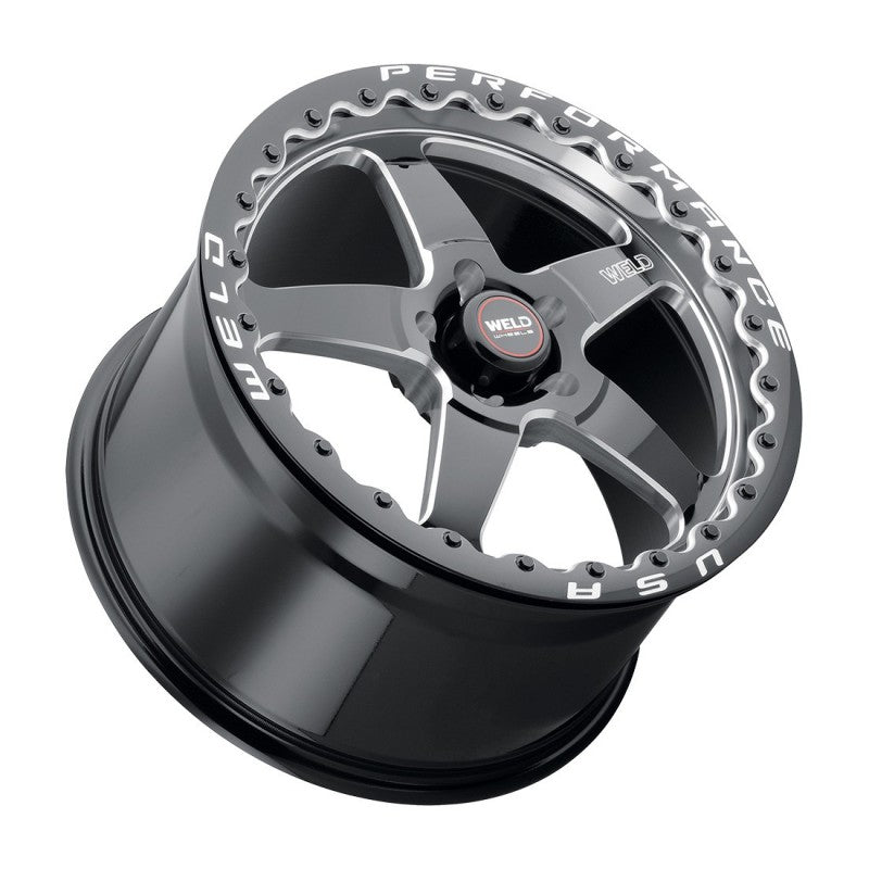 Weld Ventura Beadlock Street Performance Wheel - 15x10 / 5x115 / +22mm Offset - Gloss Black Milled DIA-DSG Performance-USA