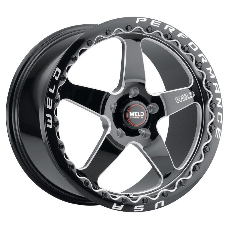 Weld Ventura Beadlock Street Performance Wheel - 15x12 / 5x114.3 / +28mm Offset - Gloss Black Milled DIA-DSG Performance-USA