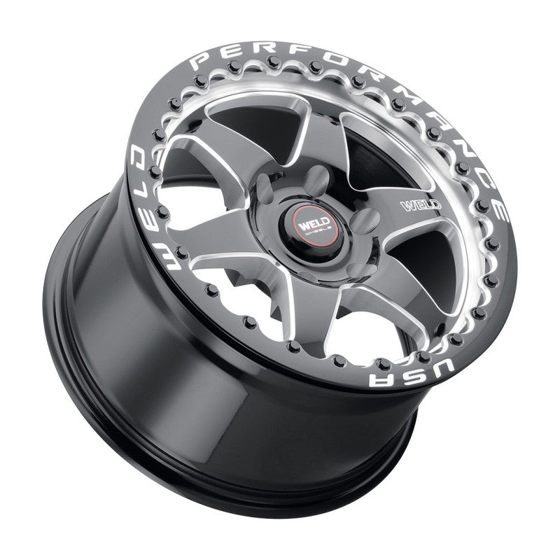 Weld Ventura Six Beadlock Street Performance Wheel - 15x10 / 6x139.7 / +38mm Offset - Gloss Black Milled DIA-DSG Performance-USA