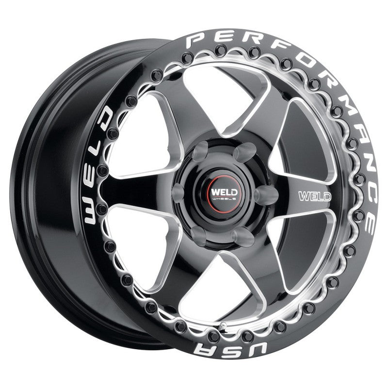 Weld Ventura Six Beadlock Street Performance Wheel - 17x11 / 6x127 / +36mm Offset - Gloss Black Milled DIA-DSG Performance-USA