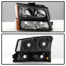 Load image into Gallery viewer, Xtune Chevy Silverado 2500HD 03-06 Crystal Headlights w/ Bumper Lights Black HD-JH-CSIL03-AM-BK-SET-DSG Performance-USA