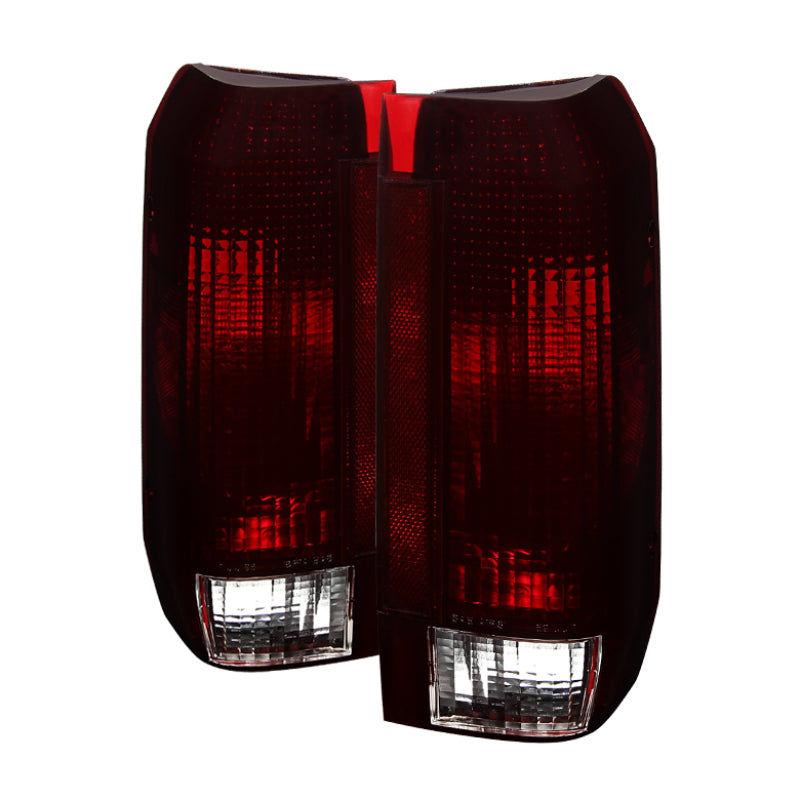 Xtune Ford Bronco F150 F250 F350 F450 92-96 OE Style Tail Lights Red Smoked ALT-JH-FB92-OE-RSM-DSG Performance-USA