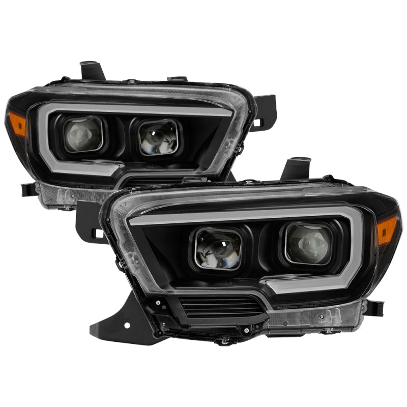 xTune Toyota Tacoma 16-18 DRL Light Bar Projector Headlights - Black PRO-JH-TTA16-LBDRL-BK-DSG Performance-USA